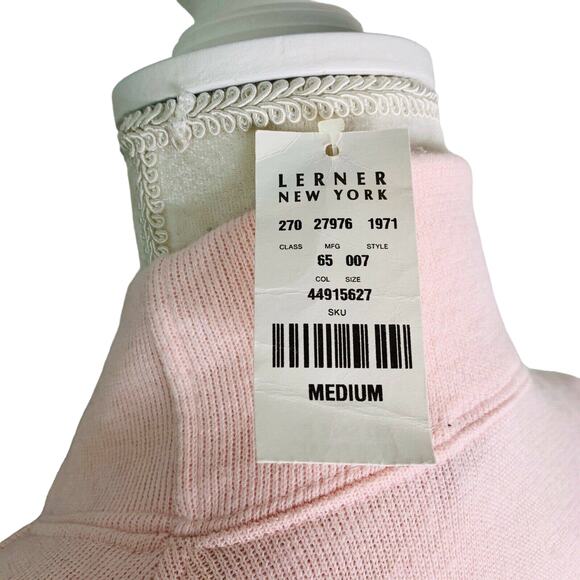 NY & Co Sweater Pink Medium Long Sleeves Mock Turtleneck Soft New - Picture 7 of 11